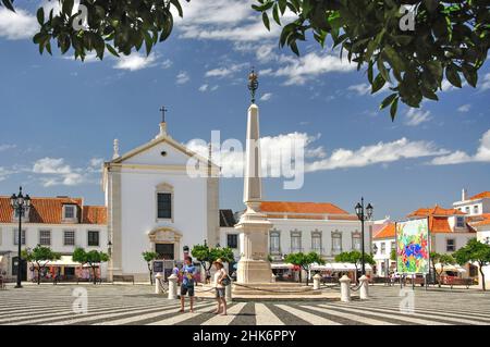 Praca marques de Pombal, Vila Real de Santo António, région de l'Algarve, Portugal Banque D'Images