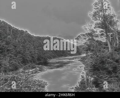 Inspiré par Buller gorge, près de Berlin, studio Burton Brothers, studio de photographie, Nouvelle-Zélande, Processus de plaque sèche en gélatine, repensé par Artotop. L'art classique réinventé avec une touche moderne. Conception de lumière chaleureuse et gaie, de luminosité et de rayonnement de lumière. La photographie s'inspire du surréalisme et du futurisme, embrassant l'énergie dynamique de la technologie moderne, du mouvement, de la vitesse et révolutionne la culture Banque D'Images