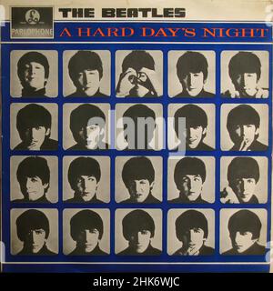 Couverture Vintage vinyle - The Beatles - Hard Days Night - front Banque D'Images