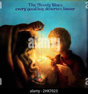 Couverture Vintage vinyle - Moody Blues, The - chaque bon garçon mérite faveur - D - 1971 Banque D'Images