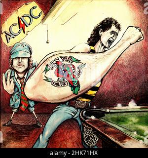 Vintage vinyle record couverture - AC-DC - sale Deeds fait la saleté bon marché - Austr - 1976 Banque D'Images