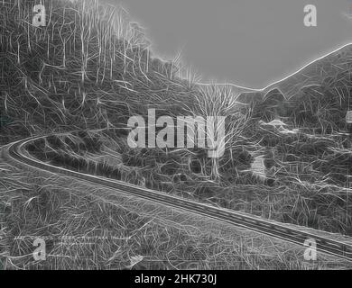 Inspiré par Cross's Creek, Rimutaka Incline, Burton Brothers studio, studio de photographie, Nouvelle-Zélande, Processus de plaque sèche en gélatine, repensé par Artotop. L'art classique réinventé avec une touche moderne. Conception de lumière chaleureuse et gaie, de luminosité et de rayonnement de lumière. La photographie s'inspire du surréalisme et du futurisme, embrassant l'énergie dynamique de la technologie moderne, du mouvement, de la vitesse et révolutionne la culture Banque D'Images