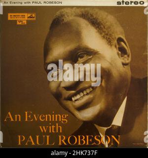 Couverture Vintage vinyle - Paul Robeson - une soirée avec Banque D'Images