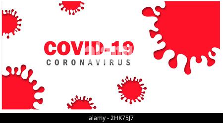 Vecteur du coronavirus 2019-nCoV et de l'arrière-plan du virus avec les cellules de la maladie et les globules rouges.RED COVID-19 virus Corona déglaçage et pandémie médicale Illustration de Vecteur