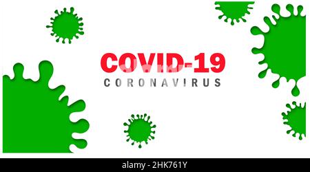 Vecteur du coronavirus 2019-nCoV et de l'arrière-plan du virus avec les cellules de la maladie et les globules rouges.GREEN COVID-19 virus Corona de rupture et medic pandémique Illustration de Vecteur