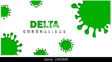Nouveau coronavirus ou SARS-COV-2 variante Delta B.1.617.2 Illustration verte. Illustration de Vecteur