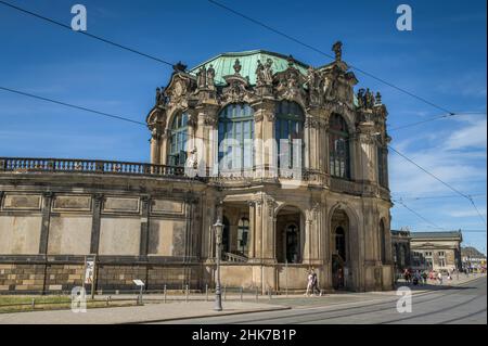 Pavillon Glockenspiel, Zwinger, Dresde, Saxe, Allemagne Banque D'Images