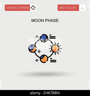 Icône de vecteur simple de phase de lune. Illustration de Vecteur