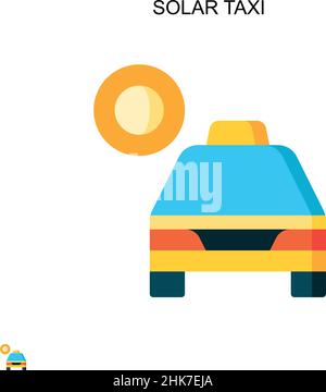 Icône de vecteur simple de taxi solaire.Modèle de conception de symbole d'illustration pour élément d'interface utilisateur Web mobile. Illustration de Vecteur