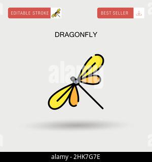 Icône de vecteur simple Dragonfly. Illustration de Vecteur