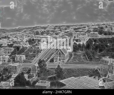 Inspiré par [Dunedin], studio Burton Brothers, studio de photographie, Dunedin, photographie en noir et blanc, Vue sur le logement dans un quartier résidentiel, petite église en pierre en vue au centre de l'image, réimaginé par Artotop. L'art classique réinventé avec une touche moderne. Conception de lumière chaleureuse et gaie, de luminosité et de rayonnement de lumière. La photographie s'inspire du surréalisme et du futurisme, embrassant l'énergie dynamique de la technologie moderne, du mouvement, de la vitesse et révolutionne la culture Banque D'Images