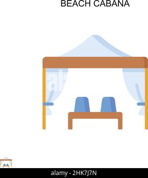 Icône de vecteur simple Beach Cabana.Modèle de conception de symbole d'illustration pour élément d'interface utilisateur Web mobile. Illustration de Vecteur