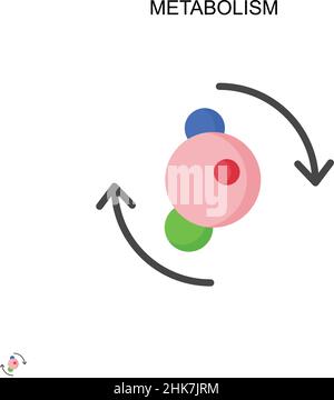 Icône de vecteur simple du métabolisme.Modèle de conception de symbole d'illustration pour élément d'interface utilisateur Web mobile. Illustration de Vecteur