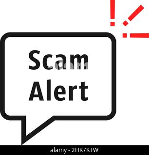 bulle d'alerte d'escroquerie comme la fraude Illustration de Vecteur