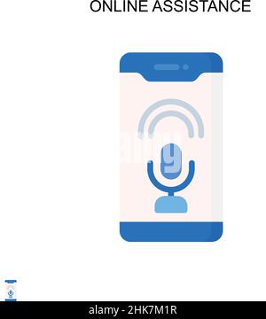 Icône de vecteur simple d'assistance en ligne.Modèle de conception de symbole d'illustration pour élément d'interface utilisateur Web mobile. Illustration de Vecteur