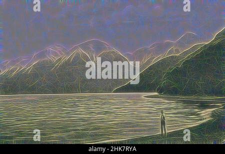 Inspiré par Head of Lake te Anau de Nurse Creek, Nouvelle-Zélande, studio Muir & Moodie, 1904-1915, te Anau, lac, repensé par Artotop. L'art classique réinventé avec une touche moderne. Conception de lumière chaleureuse et gaie, de luminosité et de rayonnement de lumière. La photographie s'inspire du surréalisme et du futurisme, embrassant l'énergie dynamique de la technologie moderne, du mouvement, de la vitesse et révolutionne la culture Banque D'Images