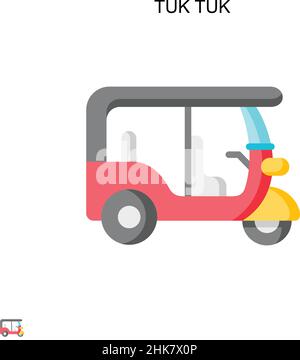 Icône de vecteur simple de tuk tuk.Modèle de conception de symbole d'illustration pour élément d'interface utilisateur Web mobile. Illustration de Vecteur