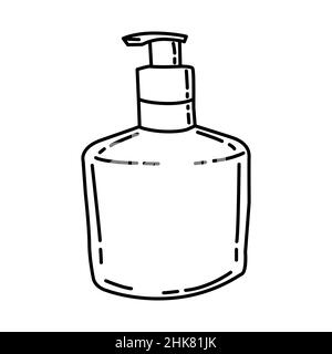 Lotion pour les mains d'hiver pour hommes partie des accessoires et activités d'hiver ensemble d'icônes dessinées à la main Vector. Illustration de Vecteur