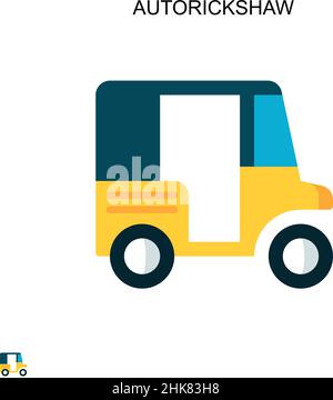 Icône de vecteur simple d'autorickshaw.Modèle de conception de symbole d'illustration pour élément d'interface utilisateur Web mobile. Illustration de Vecteur