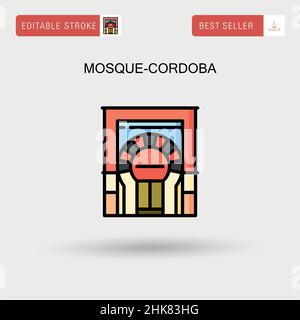 Icône de vecteur simple Mosquée-cordoba. Illustration de Vecteur