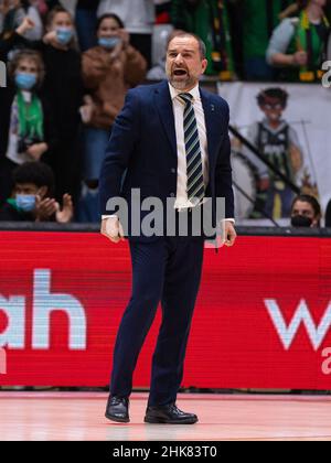 Badalona, Espagne.2nd févr. 2022.Carles Duran de Joventut Badalona pendant l'Eurocup 7 jours de match entre le Club Joventut Badalona et le Partizan NIS Belgrade au Palau Olimpic de Badalona à Barcelone.(Image de crédit : © David Ramirez/DAX via ZUMA Press Wire) Banque D'Images