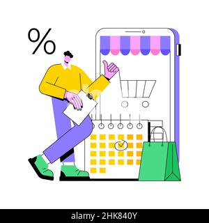 Illustration du vecteur de concept abstrait de report de paiement.Modalités de paiement net, acheter maintenant payer plus tard, département de prêt étudiant, difficultés financières, qualifier pour l'ajournement, métaphore abstraite de fourchette de pointage de crédit. Illustration de Vecteur
