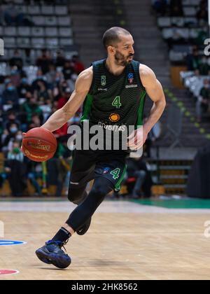 Badalona, Espagne.3rd févr. 2022.Pau Ribas de Joventut Badalona pendant l'Eurocup 7 jours de match entre le Club Joventut Badalona et le Partizan NIS Belgrade au Palau Olimpic de Badalona à Barcelone.(Image de crédit : © David Ramirez/DAX via ZUMA Press Wire) Banque D'Images