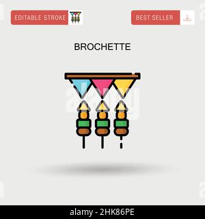 Icône de vecteur simple de la brochette. Illustration de Vecteur