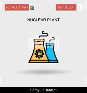 Icône de vecteur simple de la centrale nucléaire. Illustration de Vecteur