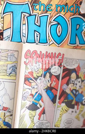 Page de bande dessinée Thor Banque D'Images