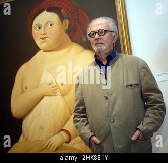 ISTANBUL, TURQUIE - 3 MAI : portrait du célèbre artiste colombien Fernando Botero le 3 mai 2010 à Istanbul, Turquie. Fernando Botero Angulo (né en 1932) est un artiste figuratif et sculpteur de Medellin, en Colombie. Banque D'Images