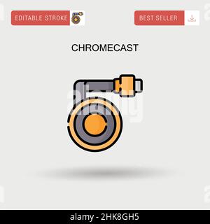 Icône de vecteur simple Chromecast. Illustration de Vecteur