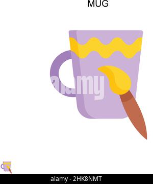 Mug simple vecteur icône.Modèle de conception de symbole d'illustration pour élément d'interface utilisateur Web mobile. Illustration de Vecteur