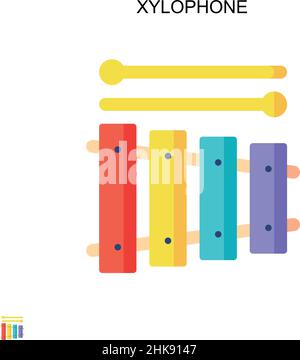 Icône de vecteur simple xylophone.Modèle de conception de symbole d'illustration pour élément d'interface utilisateur Web mobile. Illustration de Vecteur