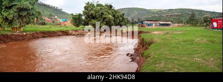 Fleuve Nyabugogo à Kigali, Rwanda Banque D'Images