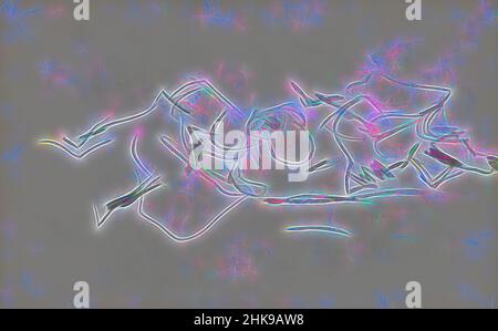 Inspirée par les femmes, elle lève sa jupe. On peut supposer qu'ils dansent le cancan. Danseurs au Moulin Rouge, réimaginé par Artotop. L'art classique réinventé avec une touche moderne. Conception de lumière chaleureuse et gaie, de luminosité et de rayonnement de lumière. La photographie s'inspire du surréalisme et du futurisme, embrassant l'énergie dynamique de la technologie moderne, du mouvement, de la vitesse et révolutionne la culture Banque D'Images