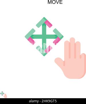 Déplacer l'icône de vecteur simple.Modèle de conception de symbole d'illustration pour élément d'interface utilisateur Web mobile. Illustration de Vecteur