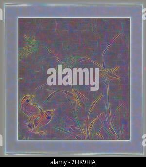 Inspiré par la page de l'album représentant la caille près des tiges de millet avec des sauterelles, fabricant: Inconnu, Chine, 1600 - 1699, soie, Hauteur 300 mm × largeur 270 mm, repensé par Artotop. L'art classique réinventé avec une touche moderne. Conception de lumière chaleureuse et gaie, de luminosité et de rayonnement de lumière. La photographie s'inspire du surréalisme et du futurisme, embrassant l'énergie dynamique de la technologie moderne, du mouvement, de la vitesse et révolutionne la culture Banque D'Images