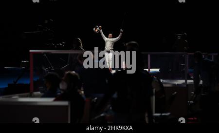 26th JUILLET 2021 - CHIBA, JAPON: Alexander Choupenitch, de la République tchèque, réagit à la progression vers les quarts de finale dans le film masculin individuel à la Banque D'Images