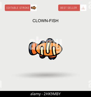 Icône de vecteur simple Clown-Fish. Illustration de Vecteur