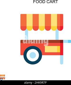 Icône vecteur simple chariot alimentaire.Modèle de conception de symbole d'illustration pour élément d'interface utilisateur Web mobile. Illustration de Vecteur