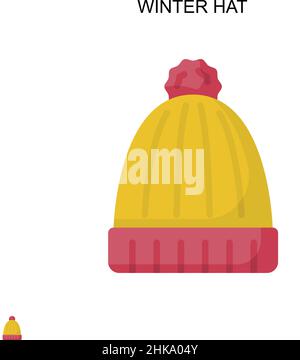 Chapeau d'hiver simple icône vecteur.Modèle de conception de symbole d'illustration pour élément d'interface utilisateur Web mobile. Illustration de Vecteur