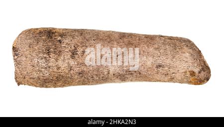 vue de dessus de tout le tubercule de l'igname africaine isolé sur fond blanc Banque D'Images