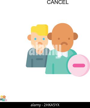 Annuler l'icône de vecteur simple.Modèle de conception de symbole d'illustration pour élément d'interface utilisateur Web mobile. Illustration de Vecteur