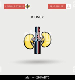 Icône de vecteur simple de rein. Illustration de Vecteur