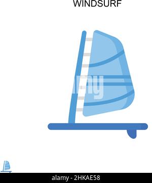 Icône de vecteur simple de windsurf.Modèle de conception de symbole d'illustration pour élément d'interface utilisateur Web mobile. Illustration de Vecteur