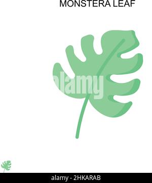 Icône de vecteur simple de feuille de Monstera.Modèle de conception de symbole d'illustration pour élément d'interface utilisateur Web mobile. Illustration de Vecteur