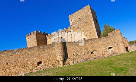 Château de Pedraza de la Sierra, Village Médiéval, Segovia, Castilla y León, Espagne, Europe. Banque D'Images