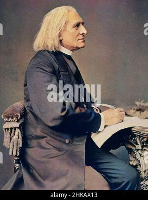 Franz Liszt, compositeur, pianiste et chef d'orchestre hongrois Banque D'Images