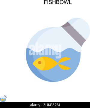 Icône de vecteur simple Fishbowl.Modèle de conception de symbole d'illustration pour élément d'interface utilisateur Web mobile. Illustration de Vecteur